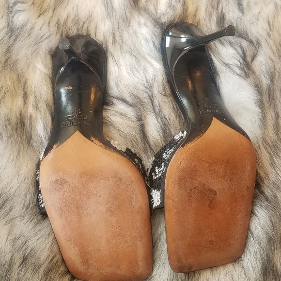 GUISEPPE ZANOTTI DESIGN Women's Black and White Sequin Slides size EU 37, US 7 - Picture 7 of 9